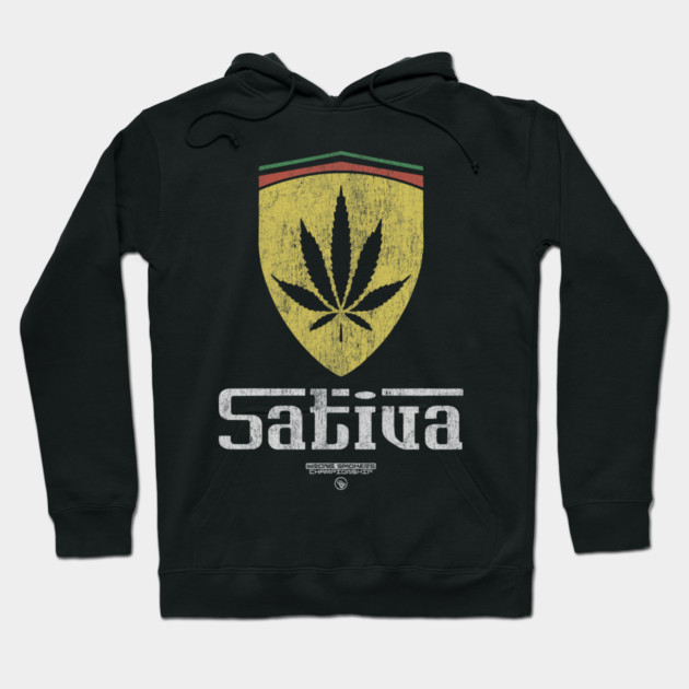 Sativa Shield Hoodie by Wrongteeshirt