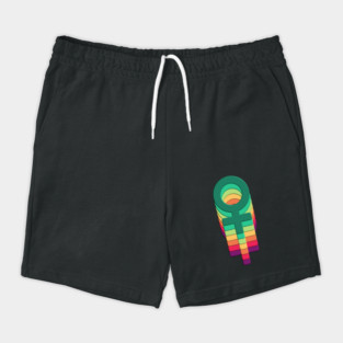Colorful female symbol girl power Shorts
