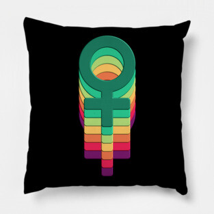 Colorful female symbol girl power Pillow