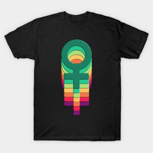 Colorful female symbol girl power T-Shirt
