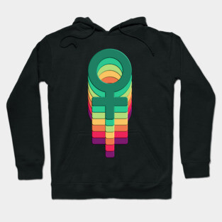 Colorful female symbol girl power Hoodie