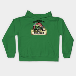 Chicks Dig My Tractor Kids Hoodie