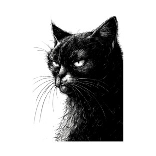 Black cat #cat #kitty T-Shirt