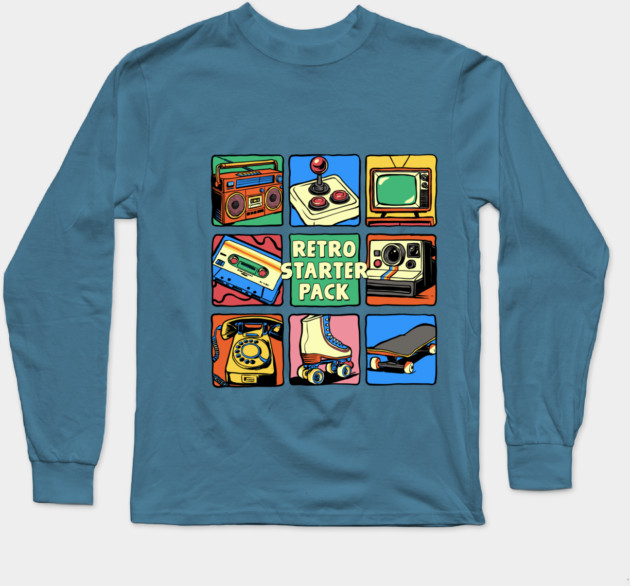 Retro Starter Pack Long Sleeve T-Shirt by GoshWow®
