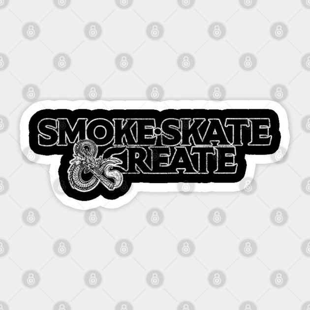 Smoke, Skate & Create Sticker by Wrong