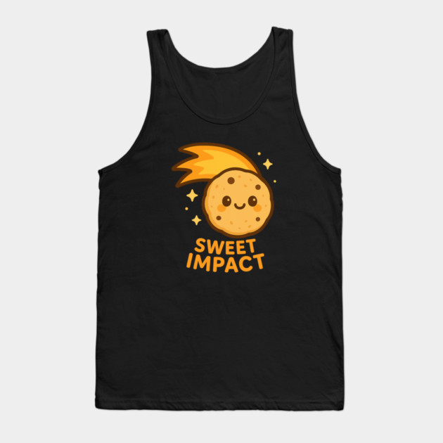 “Sweet Impact – Cosmo Bites Kawaii Cookie Comet Design Tank Top by Anne Lee