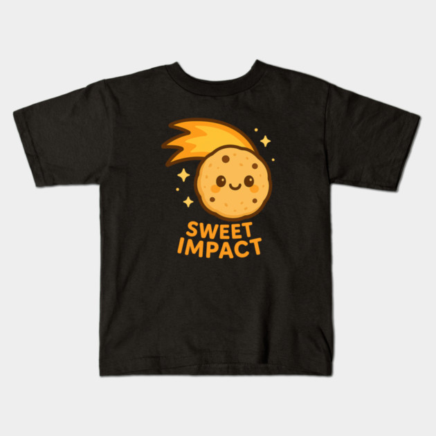 “Sweet Impact – Cosmo Bites Kawaii Cookie Comet Design Kids T-Shirt by Anne Lee