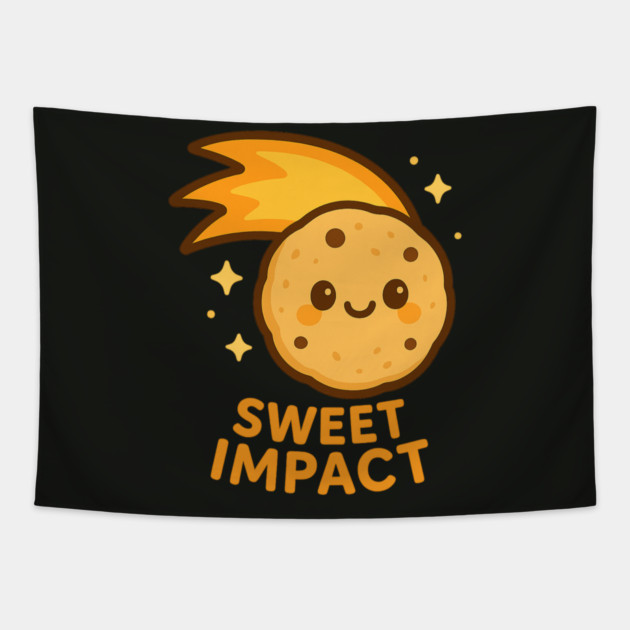 “Sweet Impact – Cosmo Bites Kawaii Cookie Comet Design Tapestry by Anne Lee