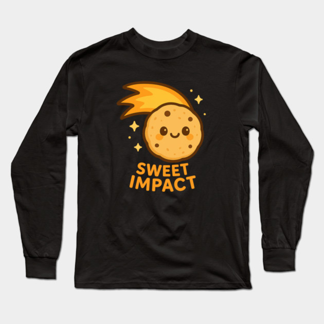 “Sweet Impact – Cosmo Bites Kawaii Cookie Comet Design Long Sleeve T-Shirt by Anne Lee