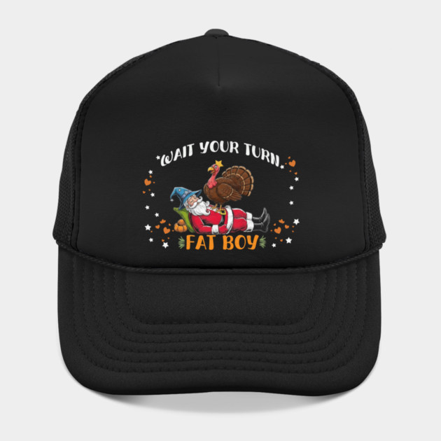 Wait Your Turn Fat Boy, Funny Turkey vs Santa Christmas Thanksgiving by Db Printed