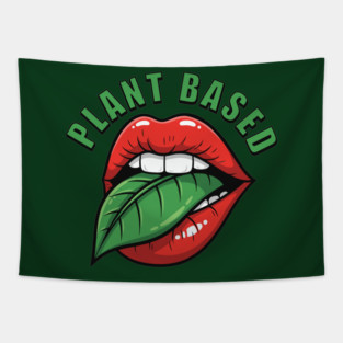 Vegan Vibes Plant-Based Lips Tapestry