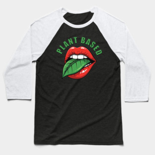 Vegan Vibes Plant-Based Lips Baseball T-Shirt