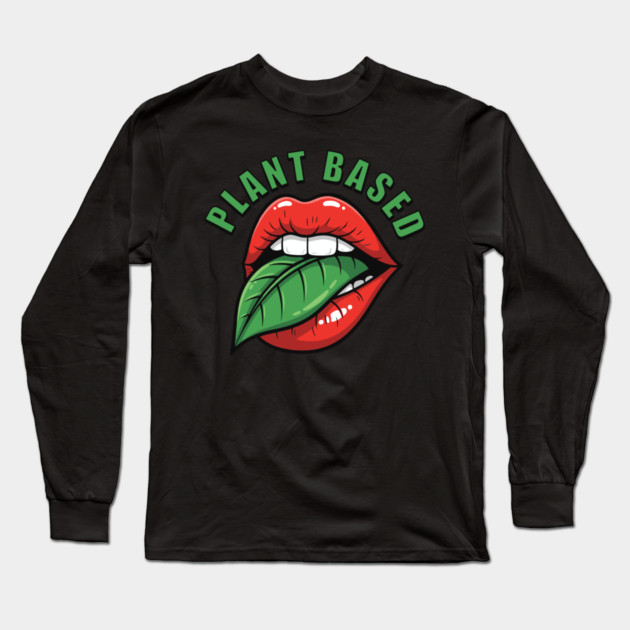 Vegan Vibes Plant-Based Lips Long Sleeve T-Shirt by enrynz