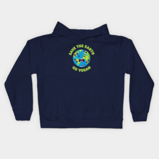 Save the Earth, Go Vegan Kids Hoodie