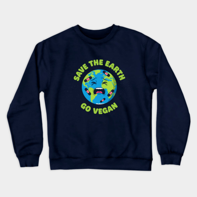Save the Earth, Go Vegan Crewneck Sweatshirt by enrynz