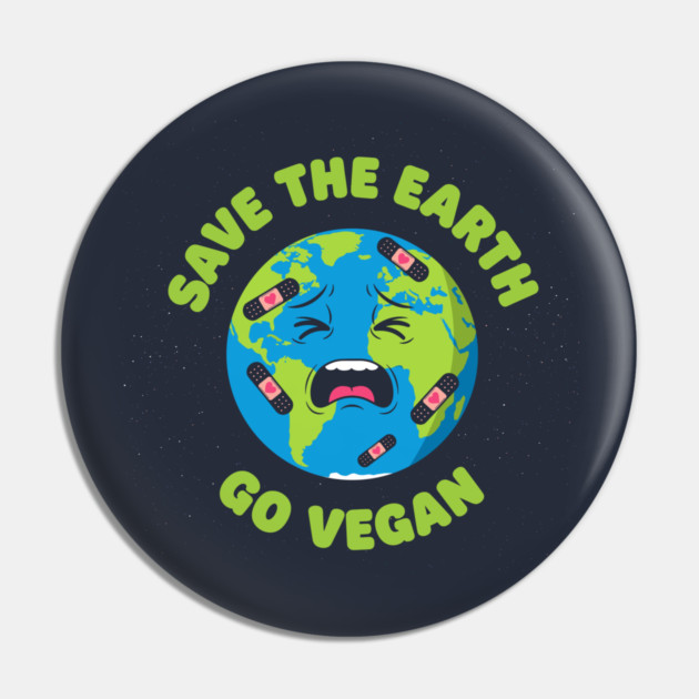 Save the Earth, Go Vegan Pin by enrynz