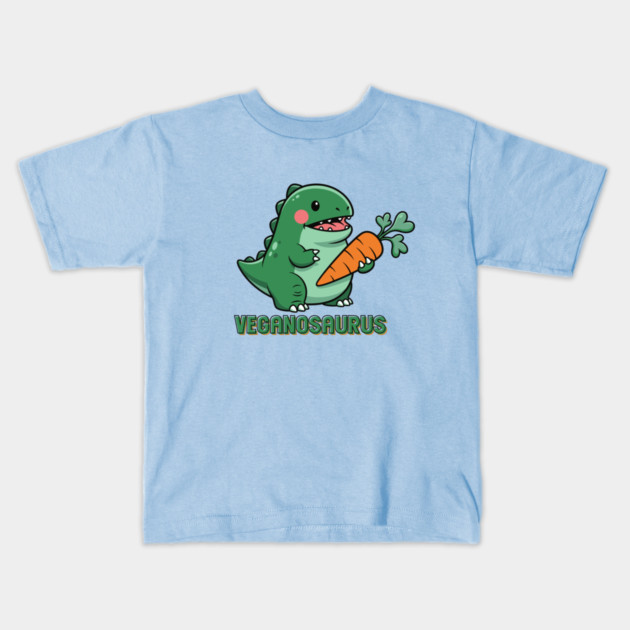 Veganosaurus Kids T-Shirt by enrynz