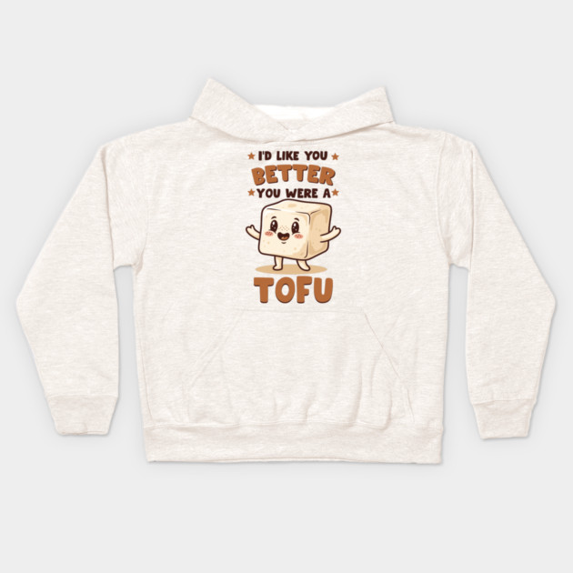 Tofu Love Pun Kids Hoodie by enrynz