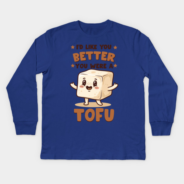 Tofu Love Pun Kids Long Sleeve T-Shirt by enrynz