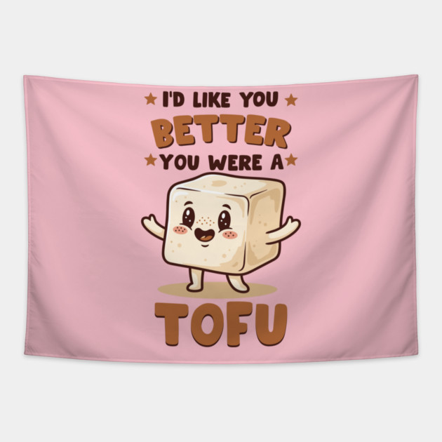 Tofu Love Pun Tapestry by enrynz