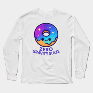 Zero Gravity Glaze – Cosmo Bites Kawaii Galaxy Donut Design Long Sleeve T-Shirt