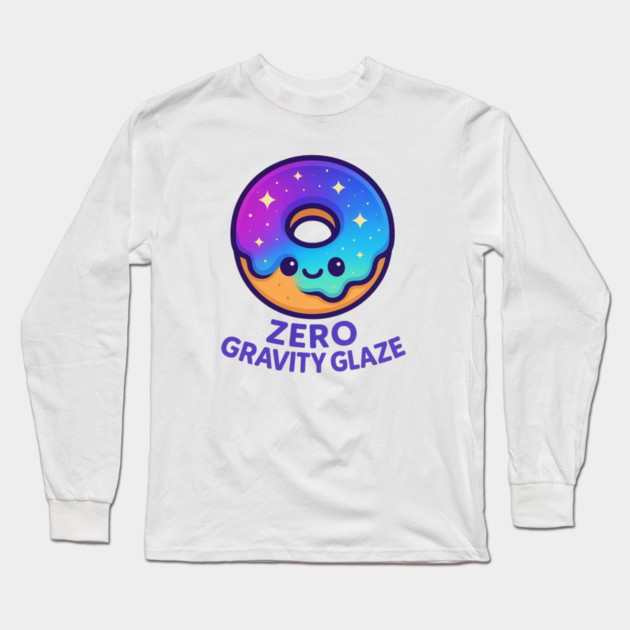 Zero Gravity Glaze – Cosmo Bites Kawaii Galaxy Donut Design Long Sleeve T-Shirt by Anne Lee