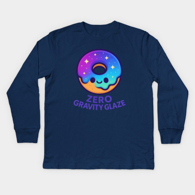 Zero Gravity Glaze – Cosmo Bites Kawaii Galaxy Donut Design Kids Long Sleeve T-Shirt by Anne Lee