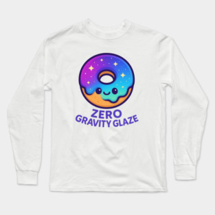Zero Gravity Glaze – Cosmo Bites Kawaii Galaxy Donut Design Long Sleeve T-Shirt