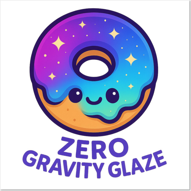 Zero Gravity Glaze – Cosmo Bites Kawaii Galaxy Donut Design Wall Art by Anne Lee