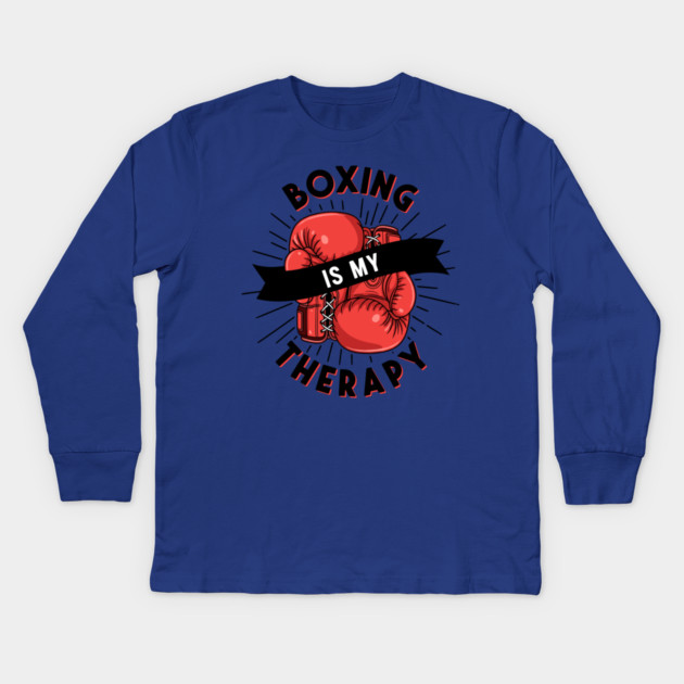 Boxing is my Therapy Kids Long Sleeve T-Shirt by enrynz