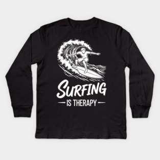 Sufing Is Therapy Kids Long Sleeve T-Shirt