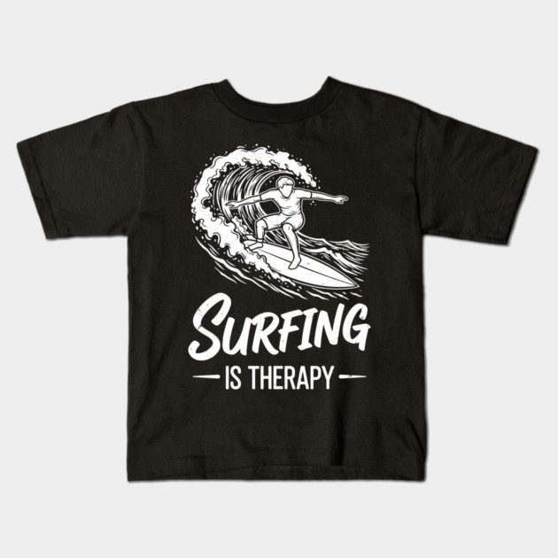 Sufing Is Therapy Kids T-Shirt by enrynz