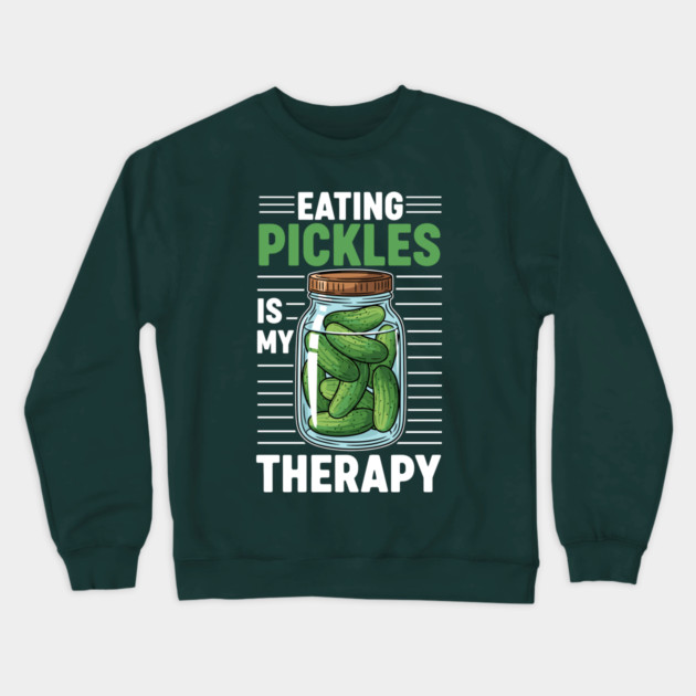 Pickle Lover's Therapy Crewneck Sweatshirt by enrynz