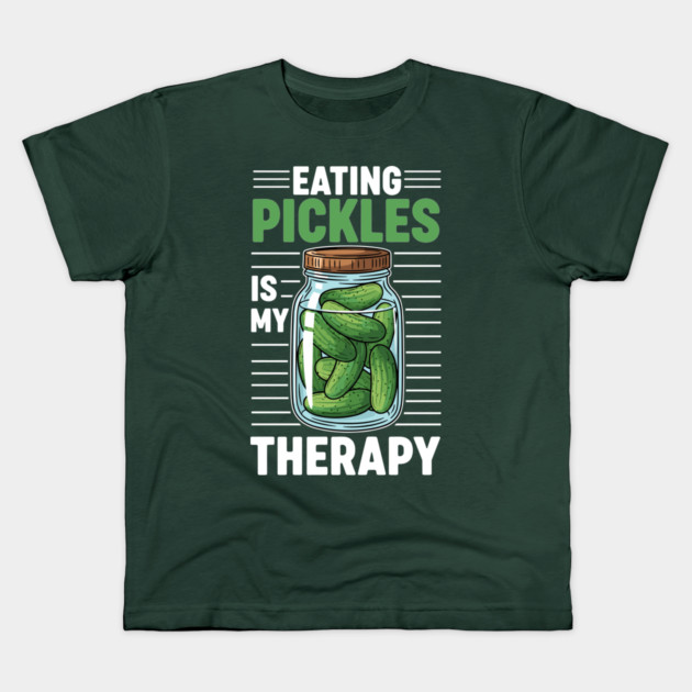 Pickle Lover's Therapy Kids T-Shirt by enrynz