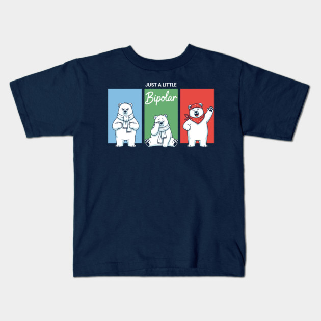 Funny Bipolar Awareness Polar Bear Kids T-Shirt by enrynz