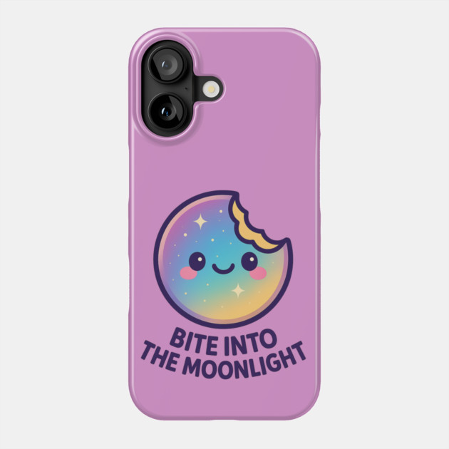 Bite Into the Moonlight – Cosmo Bites Kawaii Galaxy Moon Cookie Design Phone Case by Anne Lee