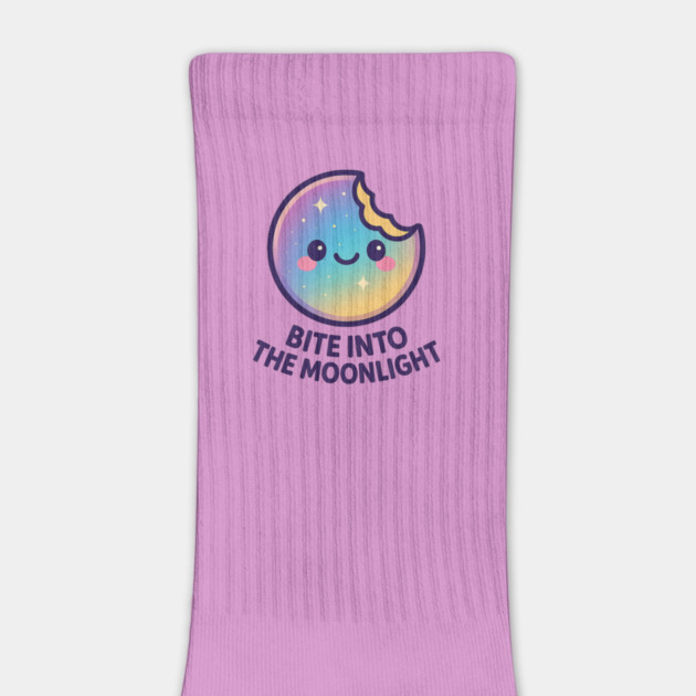 Bite Into the Moonlight – Cosmo Bites Kawaii Galaxy Moon Cookie Design by Anne Lee