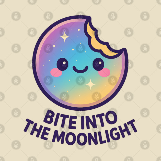 Bite Into the Moonlight – Cosmo Bites Kawaii Galaxy Moon Cookie Design by Anne Lee