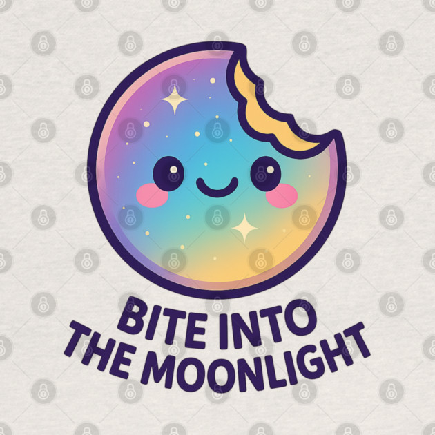 Bite Into the Moonlight – Cosmo Bites Kawaii Galaxy Moon Cookie Design by Anne Lee