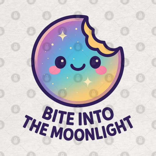Bite Into the Moonlight – Cosmo Bites Kawaii Galaxy Moon Cookie Design by Anne Lee
