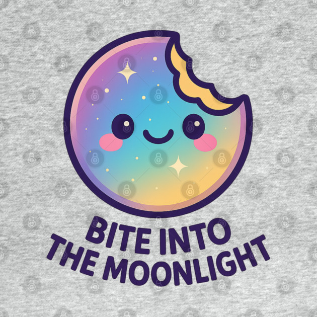 Bite Into the Moonlight – Cosmo Bites Kawaii Galaxy Moon Cookie Design by Anne Lee