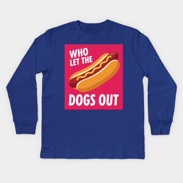Funny Hot Dog Kids Long Sleeve T-Shirt by enrynz