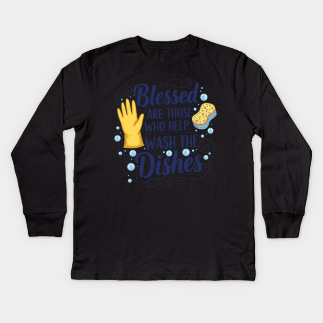 Funny Dishwasher Kids Long Sleeve T-Shirt by enrynz