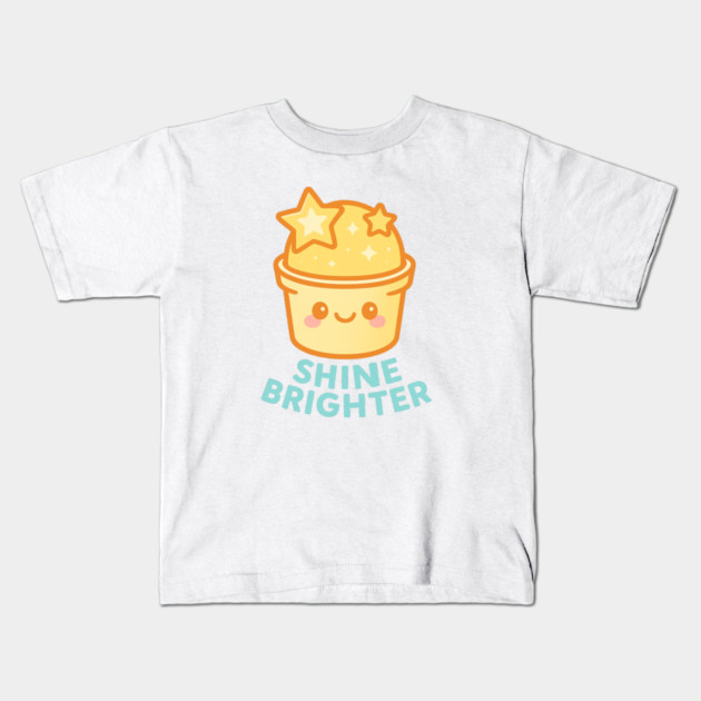 Shine Brighter – Cosmo Bites Kawaii Star Scoop Dessert Design Kids T-Shirt by Anne Lee
