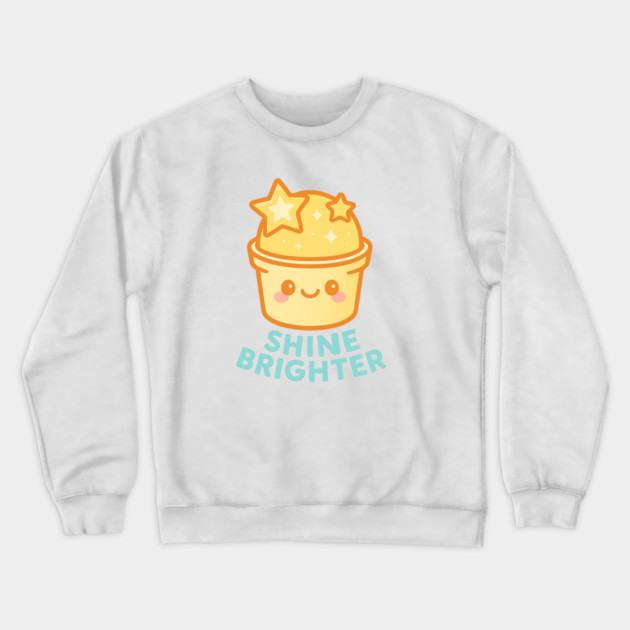 Shine Brighter – Cosmo Bites Kawaii Star Scoop Dessert Design Crewneck Sweatshirt by Anne Lee