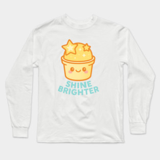 Shine Brighter – Cosmo Bites Kawaii Star Scoop Dessert Design Long Sleeve T-Shirt
