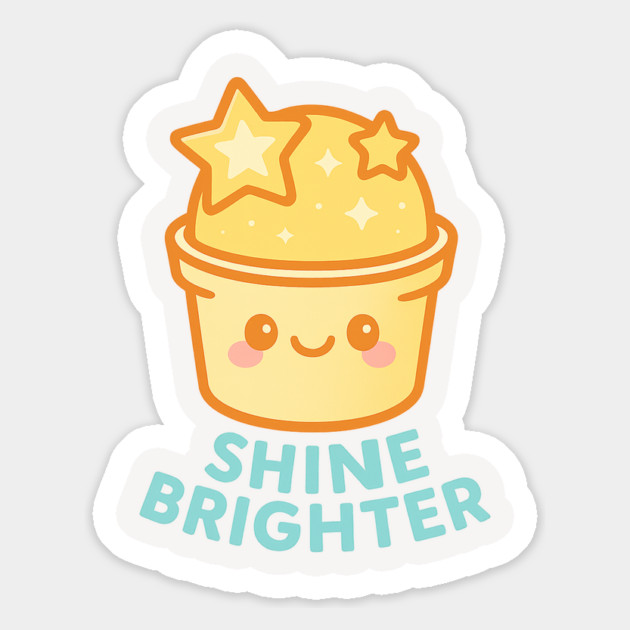 Shine Brighter – Cosmo Bites Kawaii Star Scoop Dessert Design Magnet by Anne Lee