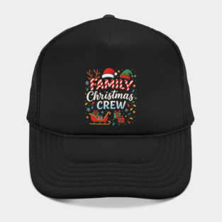Festive Family Christmas Crew with Sleigh Design Hat