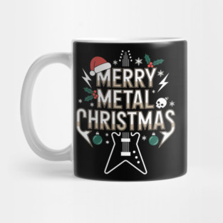 Retro Metal Christmas Guitar Tree Music Band Holiday Mug