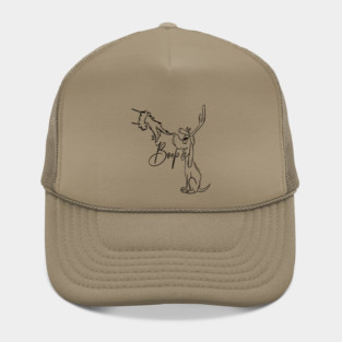 Cute Christmas Dog Boop Nose Reindeer Antler Puppy and Santa Hand Line Art, Funny Holiday Sketch Style Sublimation Hat